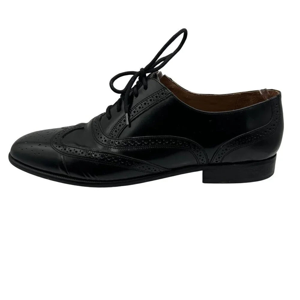 Giorgio Brutini 10.5D Black Wingtip Oxford Shoes Leather Made In Brazil Timeless